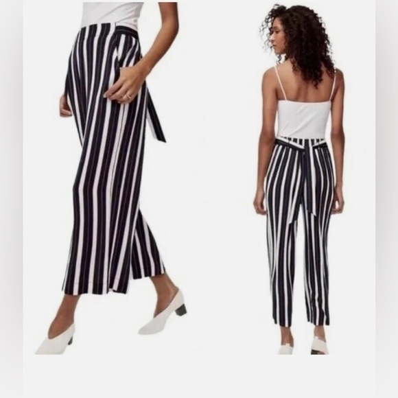 Wilfred Pants - Wilfred Faun pants high - rise cropped flowy leg striped waist tie